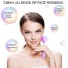 3 Pieces Facial Cleansing Brush Acrylic Handle Face Scrubbers Soft Bristle Exfoliator Cleaner Brush Scrub Exfoliating Facial Scrubber for Face Care Makeup Skincare Removal(Pink, Purple, Blue) view 2