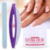 3PCS Nail Buffer & Shine Kit, Nail Cream Buffer with Brush and Polishing Strip, Chamois Nail Buffing Set for Natural Nails, Manicure Shiny Finishing Tool view 2
