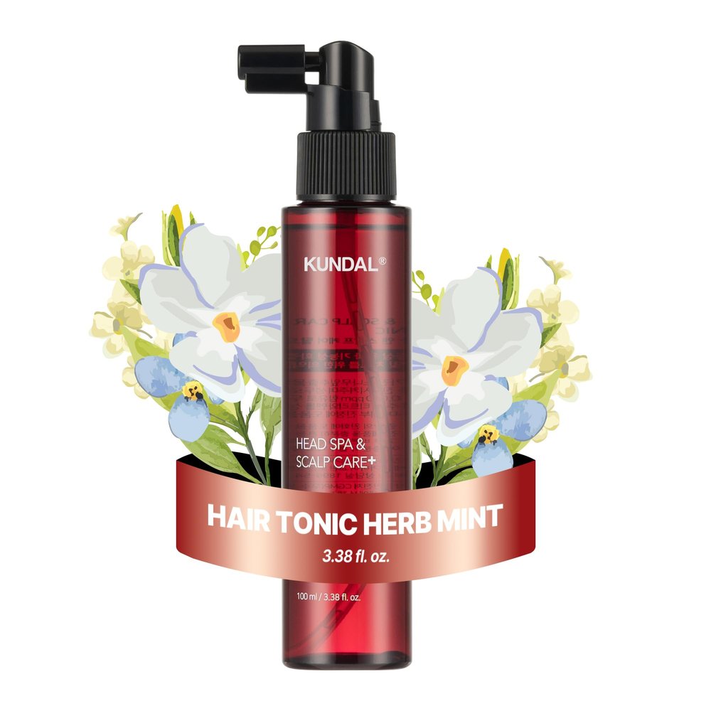 Kundal Caffeine Hair Loss Scalp Tonic - Soothes Scalp, Stimulates Hair Follicles, with Vitamin B3, Tea Tree & Peppermint Oil, Korean Hair care, 3.38 Fl Oz (100ml)