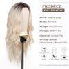 Esmee 26 Inches Long Blonde Wigs for Women Natural Synthetic Hair Ombre Blonde Wig with Dark Roots Synthetic Wig Loose Wavy Wigs Heat Resistant view 2