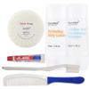 Hotel Toiletries Amenities Bulk Individually Wrapped 30ml Shampoo & Conditioner 2 in 1, Round Tissue Pleated 28g Cleaning Travel Soap In Bulk, Comb,Toothbrush Toothpaste 25 Each, 100 Pcs view 1