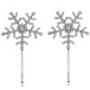 1 Pair side rhinestone barrette Snowflake hair clip Snow hair clips snowflake hair pins sparkle Alligator clip rhinestone jewelry women barrette wedding rhinestones alloy Miss view 1