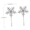 1 Pair side rhinestone barrette Snowflake hair clip Snow hair clips snowflake hair pins sparkle Alligator clip rhinestone jewelry women barrette wedding rhinestones alloy Miss view 2