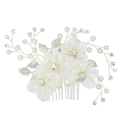 1 Pc hair comb flower hair accessories wedding decoration Crystal rhinestone hair accessory Special occasion hair accessory goody hair clips for women pearl hair barrettes lace