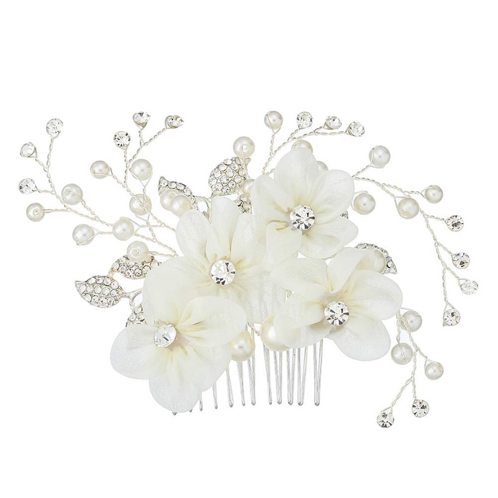 1 Pc hair comb flower hair accessories wedding decoration Crystal rhinestone hair accessory Special occasion hair accessory goody hair clips for women pearl hair barrettes lace