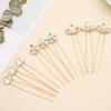 SOLUSTRE 1set Rose Gold Bridal Hair Accessories for Women and Girls Rhinestones for Weddings and Engagements view 3