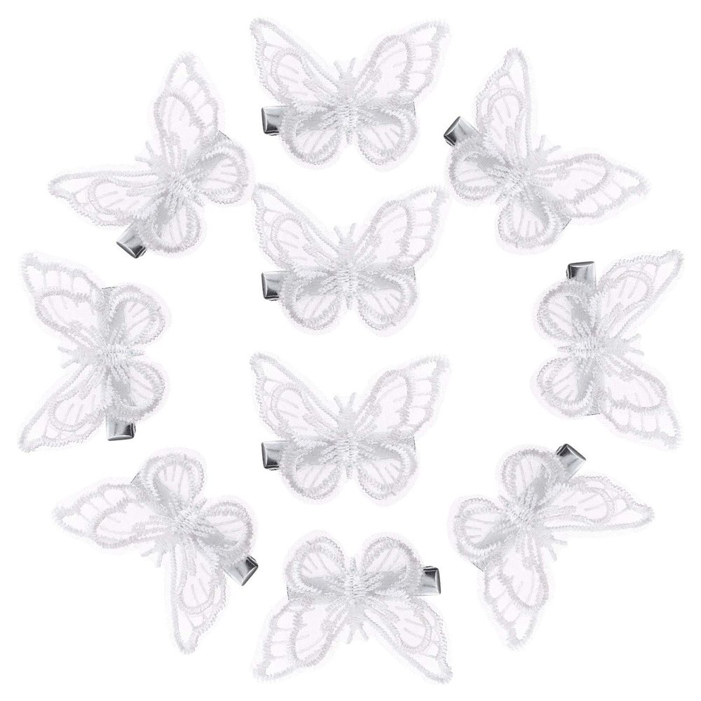 10Pcs Lace Butterfly Hair Clip lace hair clips for women flower hair moving hair s for women lace butterflies barrettes fabric side girl