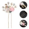 2pcs Handmade U-Shaped Hair Clasp pearl leaf hair pin flower wedding comb bridal crystal pin bride wedding comb bridal pins pin Fashion child vine view 3