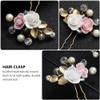 2pcs Handmade U-Shaped Hair Clasp pearl leaf hair pin flower wedding comb bridal crystal pin bride wedding comb bridal pins pin Fashion child vine view 4