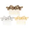 3Pcs Vintage Hair Clip Butterflies Hair Comb Wedding Headpiece Jewelry for Bride view 1