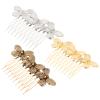 3Pcs Vintage Hair Clip Butterflies Hair Comb Wedding Headpiece Jewelry for Bride view 4