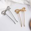 2Pcs bow hairpin rhinestone barrette bowknot hair clip hair barrettes for women hair accessories for women wedding Metal U Shaped Hair Stick issue card metal alloy Miss crystal view 3