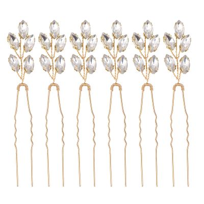 2pcs rhinestone u-shaped hairpin fashionable headdress drill hairpin bridal hair comb handmade wedding hair clips for brides wedding rhinestones bridal drill pearl Miss