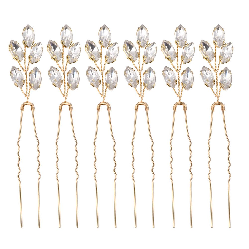 2pcs rhinestone u-shaped hairpin fashionable headdress drill hairpin bridal hair comb handmade wedding hair clips for brides wedding rhinestones bridal drill pearl Miss