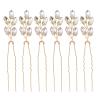2pcs rhinestone u-shaped hairpin fashionable headdress drill hairpin bridal hair comb handmade wedding hair clips for brides wedding rhinestones bridal drill pearl Miss view 1