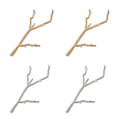 SOLUSTRE 4pcs Retro Hair Clips Branch Shape Barrettes for Weddings Parties Daily Fashion Non-fading Headdress Accessories