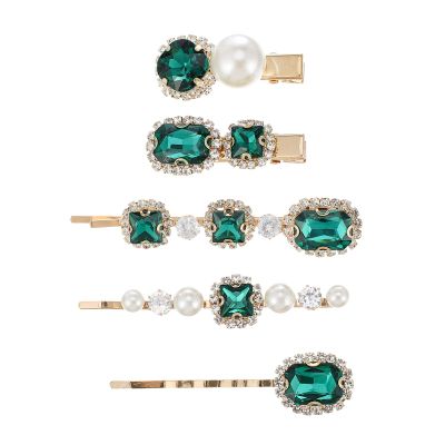 SOLUSTRE 1set Rhinestone Hair Clips Vintage Barrettes for Women Stylish Headdress for Special Occasions Lightweight Hair Accessories