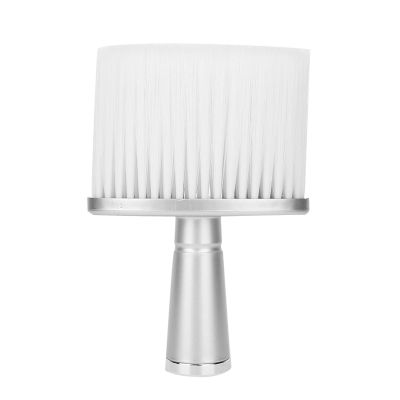 Barber Brush, Neck Duster Brush Cleaning Brush with Handle for Hair Cutting Professional Barber Tool(White)