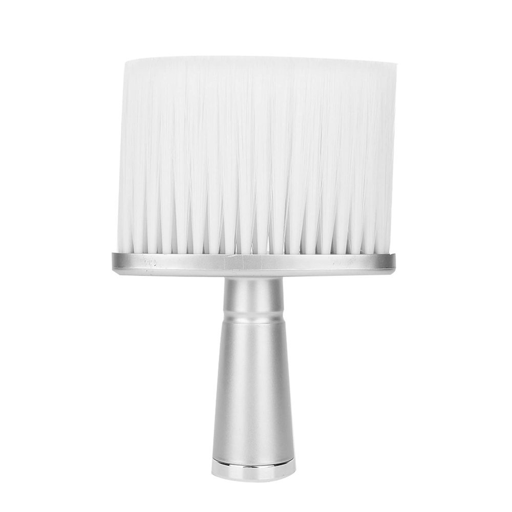 Barber Brush, Neck Duster Brush Cleaning Brush with Handle for Hair Cutting Professional Barber Tool(White)