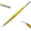 Anodize Aluminium Yellow Color Eyelash Lifting Separating Tool Perming Extensions Hollow Handle With Stainless Steel Brush view 1