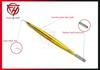 Anodize Aluminium Yellow Color Eyelash Lifting Separating Tool Perming Extensions Hollow Handle With Stainless Steel Brush view 2