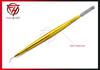 Anodize Aluminium Yellow Color Eyelash Lifting Separating Tool Perming Extensions Hollow Handle With Stainless Steel Brush view 3