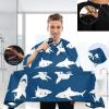 visesunny Barber Cape Fun Shark Polyester Hair Cutting Salon Cape Apron Anti-Static Haircut Water-Resistant Shaving Cloth Beard Shaving Bib Hairdressing Cape view 3