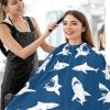 visesunny Barber Cape Fun Shark Polyester Hair Cutting Salon Cape Apron Anti-Static Haircut Water-Resistant Shaving Cloth Beard Shaving Bib Hairdressing Cape view 4