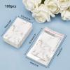 PH PandaHall 100pcs Hair Bow Holder, Marble Pattern Hair Clip Display Cards 3.9x2.5 Rectangular Cardboard Hair Clip Hanger with 100pcs OPP Bags for Jewelry Hair Accessory Selling Small Business view 4