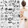 20 Sheets Black Tiny Temporary Tattoo, Hands Face Tattoos Sticker for Men Women, Forest Mountain Designs Body Art on Arm Neck Shoulder Clavicle Waterproof view 1