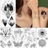 20 Sheets Black Tiny Temporary Tattoo, Hands Face Tattoos Sticker for Men Women, Forest Mountain Designs Body Art on Arm Neck Shoulder Clavicle Waterproof view 3