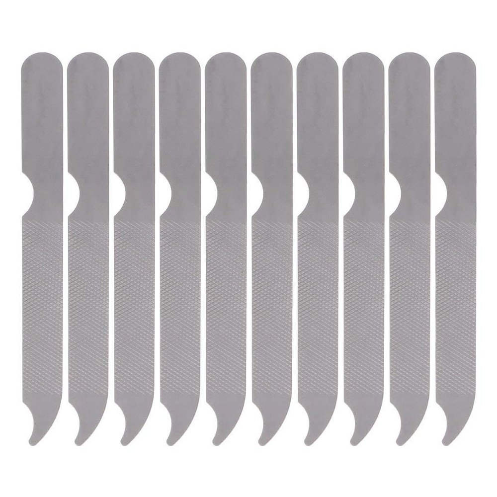 10pcs Stainless Steel Metal Nail Art New Pedicure Tool Dual Sided File Manicure