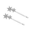 Minkissy 2Pcs Stars Hair Clips Vintage Rhinestone Bobby Pins Geometry Metal Hair Barrettes Crystal Headpiece for Kids Women Girls (Silver) view 1