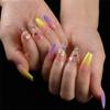 Aimimier 24Pcs Ballerina False Nails with Design Butterfly Coffin Nails with Gluetabs Gradient Fingernails for Women and Girls (Style 7) view 2