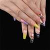 Aimimier 24Pcs Ballerina False Nails with Design Butterfly Coffin Nails with Gluetabs Gradient Fingernails for Women and Girls (Style 7) view 3