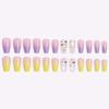 Aimimier 24Pcs Ballerina False Nails with Design Butterfly Coffin Nails with Gluetabs Gradient Fingernails for Women and Girls (Style 7) view 4