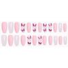 Aimimier 24Pcs Ballerina False Nails with Design Pink Butterfly Coffin Nails with Gluetabs Gradient Fingernails for Women and Girls (Style 3) view 2