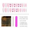 Aimimier 24Pcs Ballerina False Nails with Design Pink Butterfly Coffin Nails with Gluetabs Gradient Fingernails for Women and Girls (Style 3) view 4