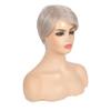 Swiking Short Pixie Cut Blonde Mix Grey Wigs for White Women Fluffy Synthetic Hair Women's Wig Heat Resistant Daily Halloween Party Full Wig view 4