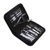 zxb-shop Manicure Set Black Leather Bag Nail Clippers Set Nail Scissors Ear Selection Pedicure Tool Set Rectangular Nail Care Box White (Set of 9) Nail Clippers Pedicure Kit (Color : A) view 1