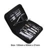 zxb-shop Manicure Set Black Leather Bag Nail Clippers Set Nail Scissors Ear Selection Pedicure Tool Set Rectangular Nail Care Box White (Set of 9) Nail Clippers Pedicure Kit (Color : A) view 2