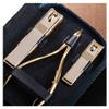 zxb-shop Manicure Set Black Leather Bag Nail Clippers Set Nail Scissors Ear Selection Pedicure Tool Set Rectangular Nail Care Box White (Set of 9) Nail Clippers Pedicure Kit (Color : A) view 3