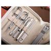 zxb-shop Manicure Set Black Leather Bag Nail Clippers Set Nail Scissors Ear Selection Pedicure Tool Set Rectangular Nail Care Box White (Set of 9) Nail Clippers Pedicure Kit (Color : A) view 4