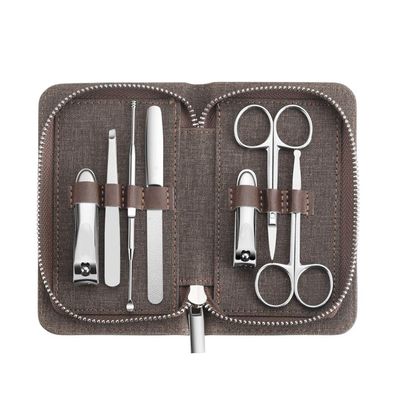 zxb-shop Stainless Steel Nail Cutter Kit Travel Clippers Silver Set Eyebrow Scissors Ear Choose Nail Clippers Makeup Tool (7 Pieces) Manicure Pedicure Set