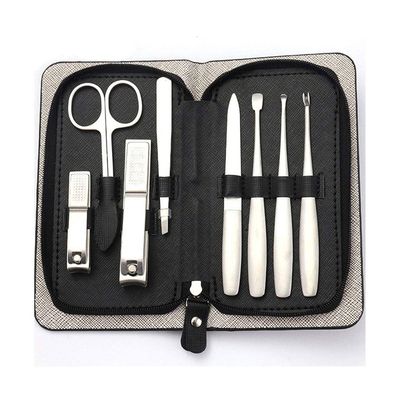 zxb-shop Manicure Set Black Rectangle Manicure Set Household Stainless Steel Ear Pick Nail Manicure Tool Travel Carry Bag (8 Piece Set) Nail Clippers Pedicure Kit