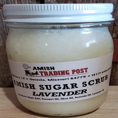 Amish Sugar Scrub all Natural Homemade Product! 1 pint glass jar Facial Scrub (Lavender)