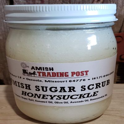 Amish Sugar Scrub all Natural Homemade Product! 1 pint glass jar Facial Scrub (Honeysuckle)
