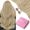 YoungSee U Tip Hair Extensions Human Hair Highlight U Tip Hair Extensions Ash Blonde with White Blonde Highlight Utip Hair Extension Human Hair 20 Inch Ktip Extension Remy Hair 1G/S 50G for Wedding view 1