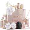 Birthday Gifts for Women, Birthday Spa Gift Basket for Women, Luxury Birthday Spa Gift Box with Vit E, Rich Bath Essentials, Diffuser, Candle, Sterling Silver CZ Heart Necklace, 24k Flower Rose & More view 1