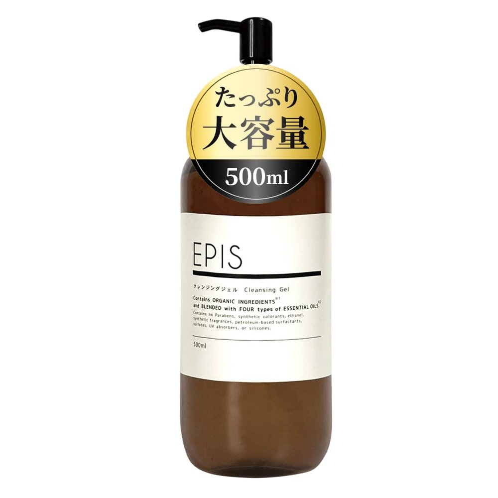Epis EPIS Cleansing Gel, Organic, 16.9 fl oz (500 ml) (Large Capacity) [Makeup Remover, Eyelash Eck, Natural Citrus Scent]